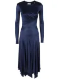 Elisabetta Franchi draped-detailing midi dress - Blue