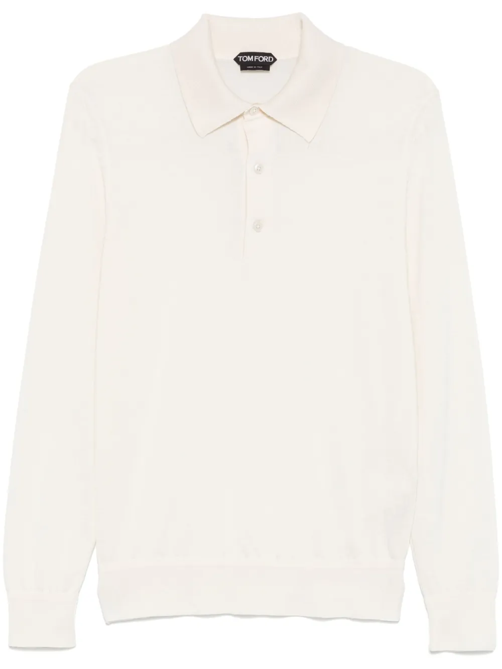 TOM FORD Fijngebreid poloshirt Beige