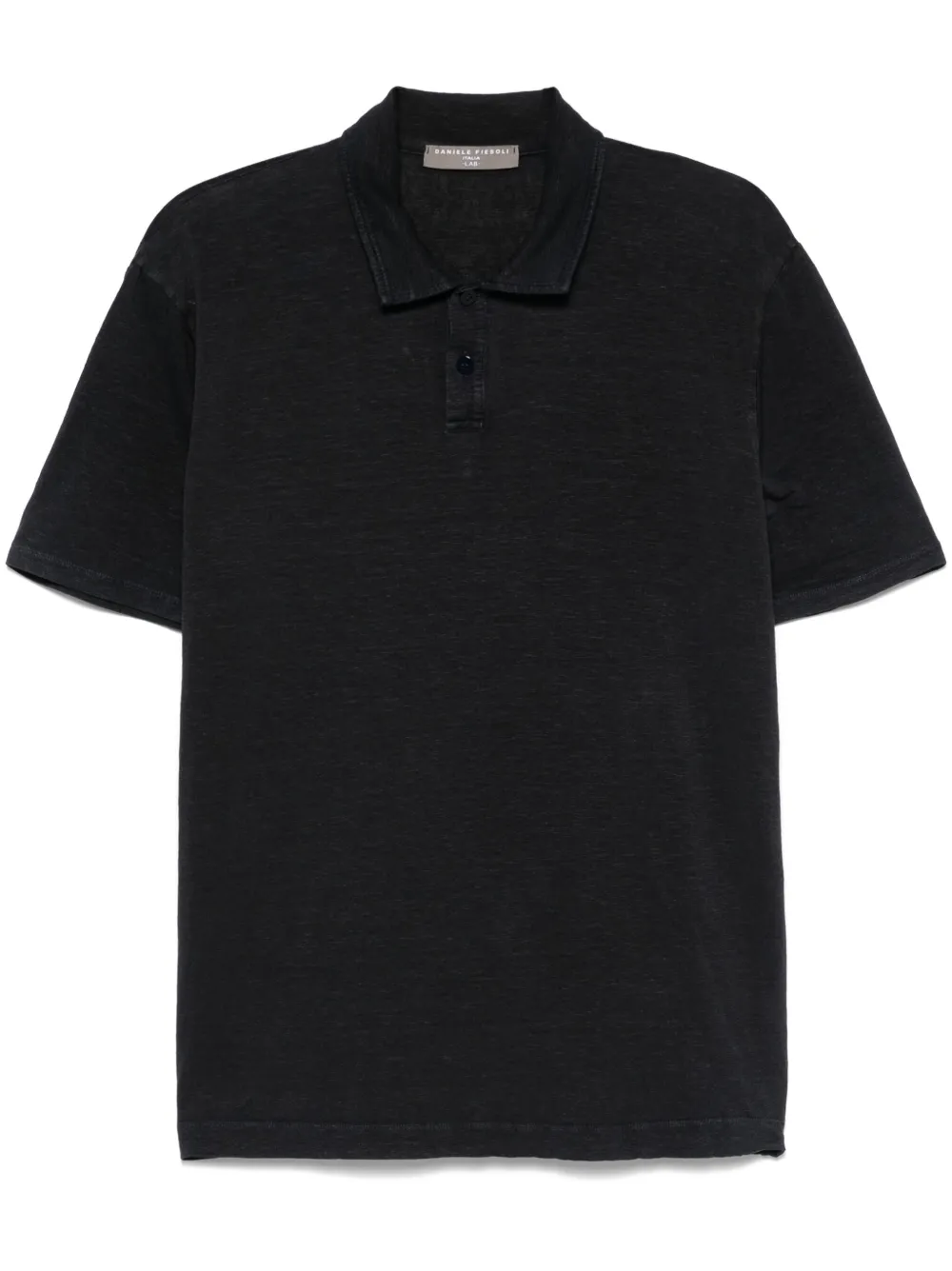 slub-textured polo shirt