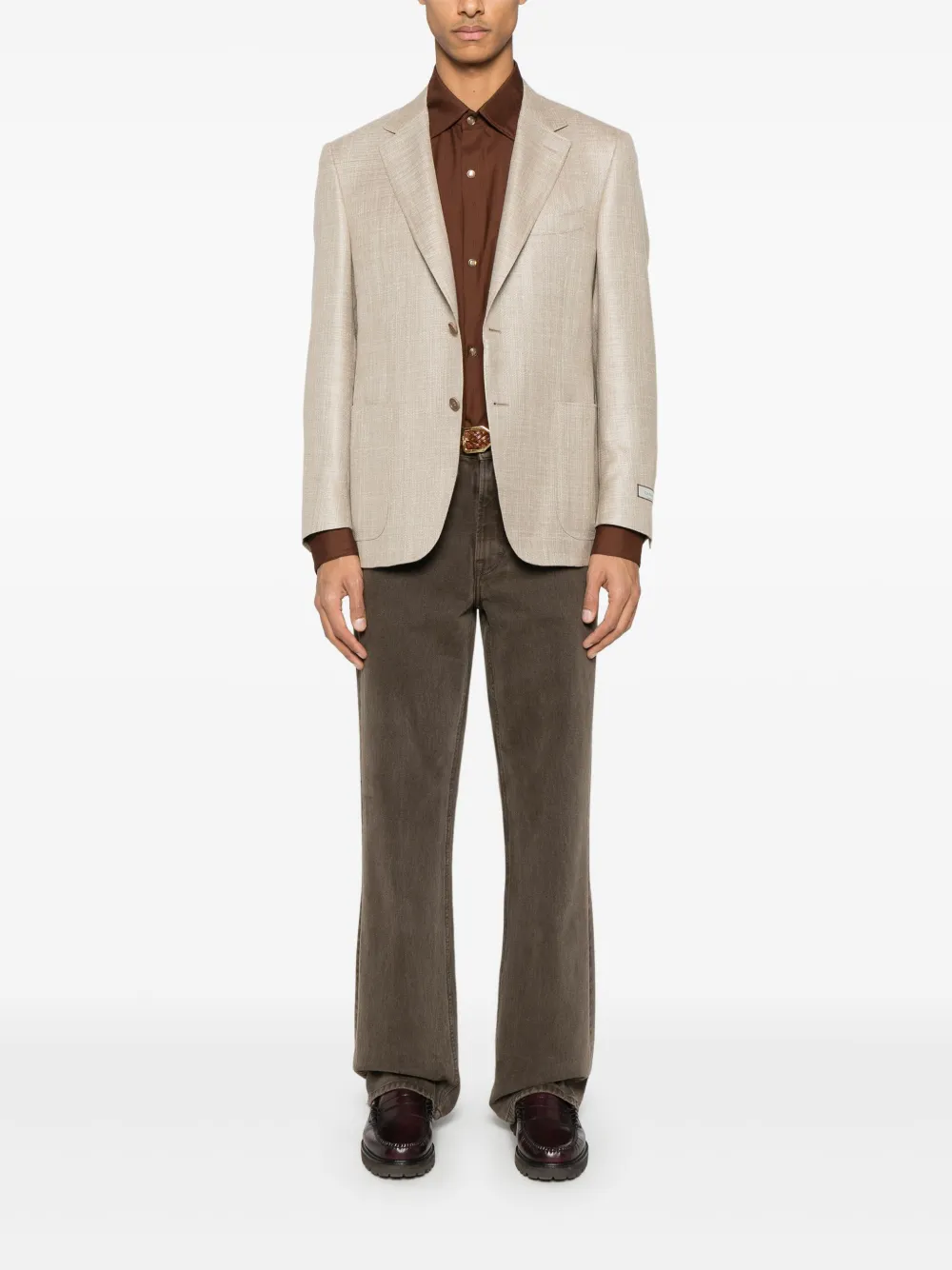 Canali Blazer met enkele rij knopen - Beige