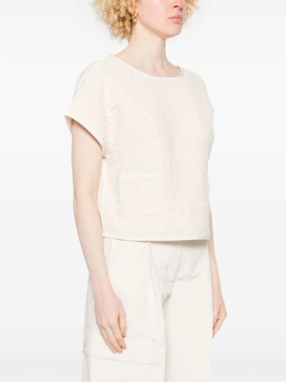 Moncler Tweed T-shirt Beige