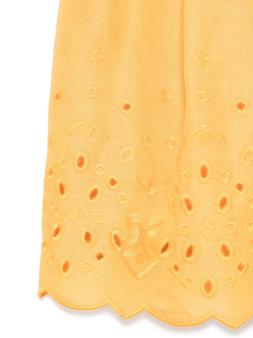 Ermanno Scervino Junior Rok met broderie anglaise Geel