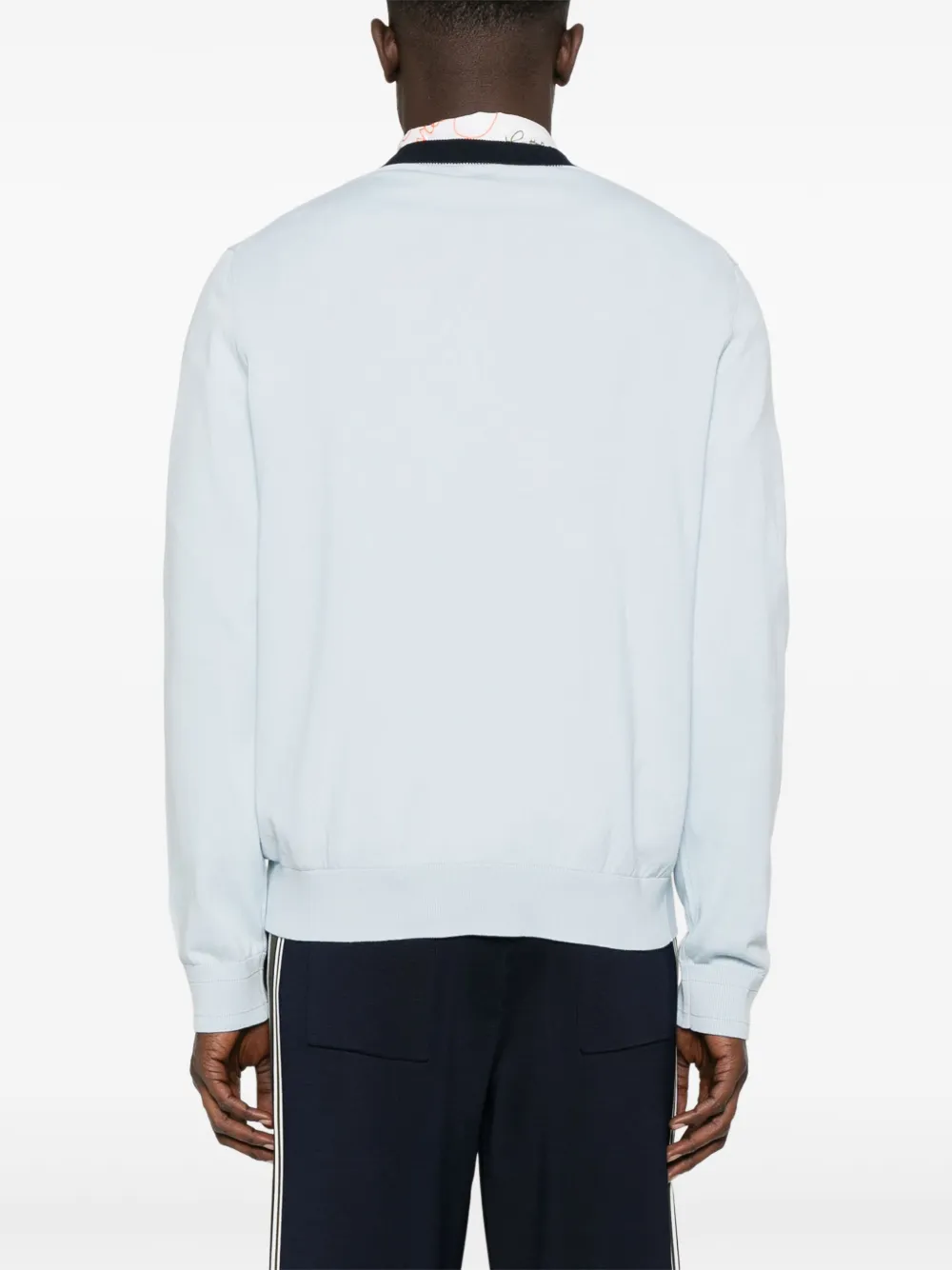 Shop Paul Smith Organic-cotton Knitted Sweater In Blue