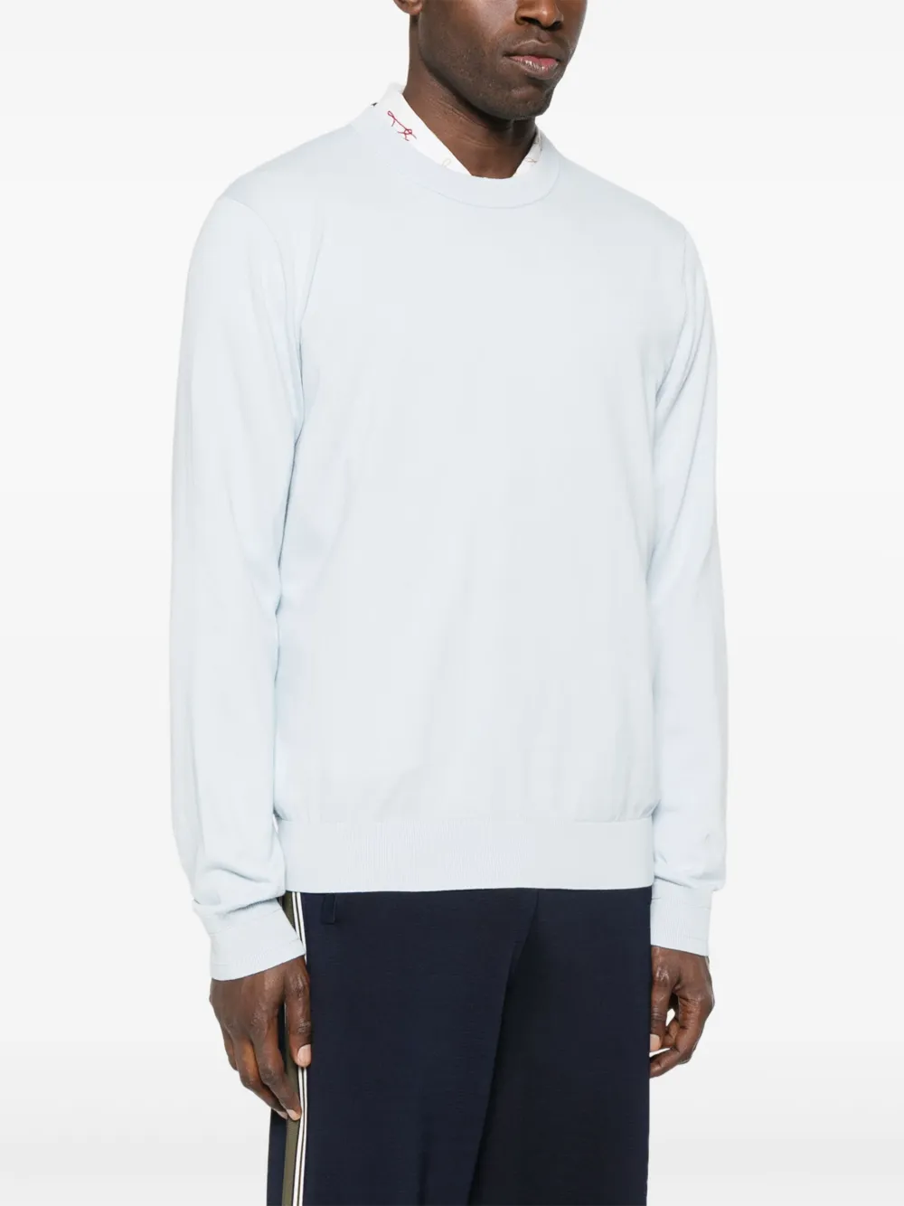 Shop Paul Smith Organic-cotton Knitted Sweater In Blue