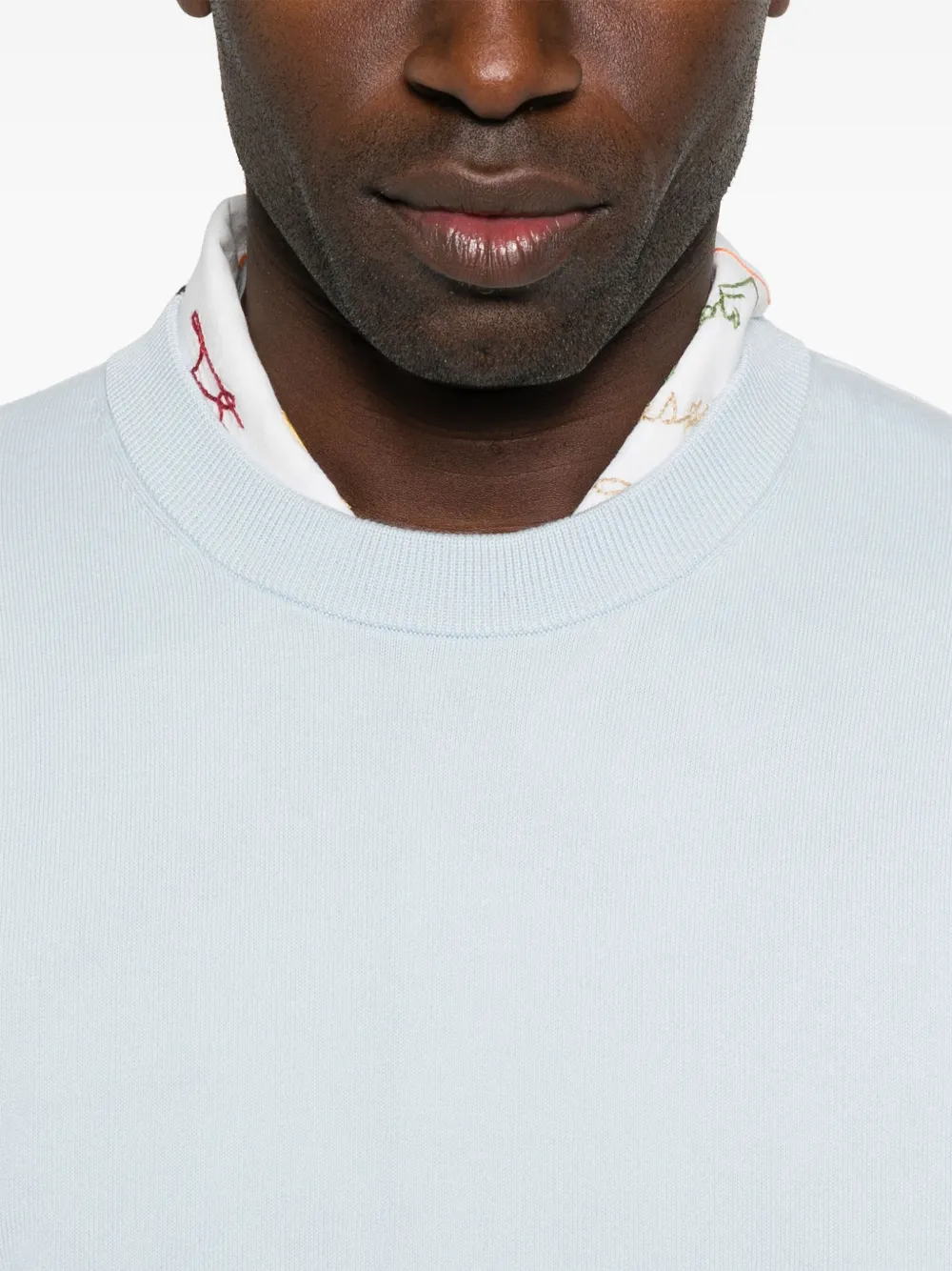Shop Paul Smith Organic-cotton Knitted Sweater In Blue