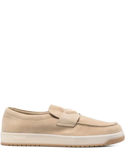 Prada triangle-logo loafers