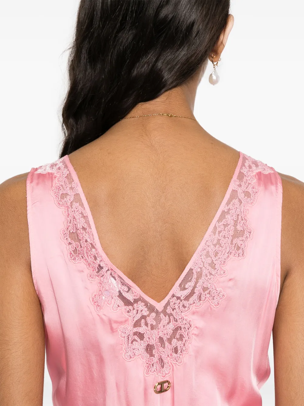 TWINSET Satijnen maxi-jurk Roze
