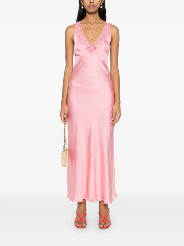 TWINSET Satin Maxi Dress | Pink | FARFETCH UK
