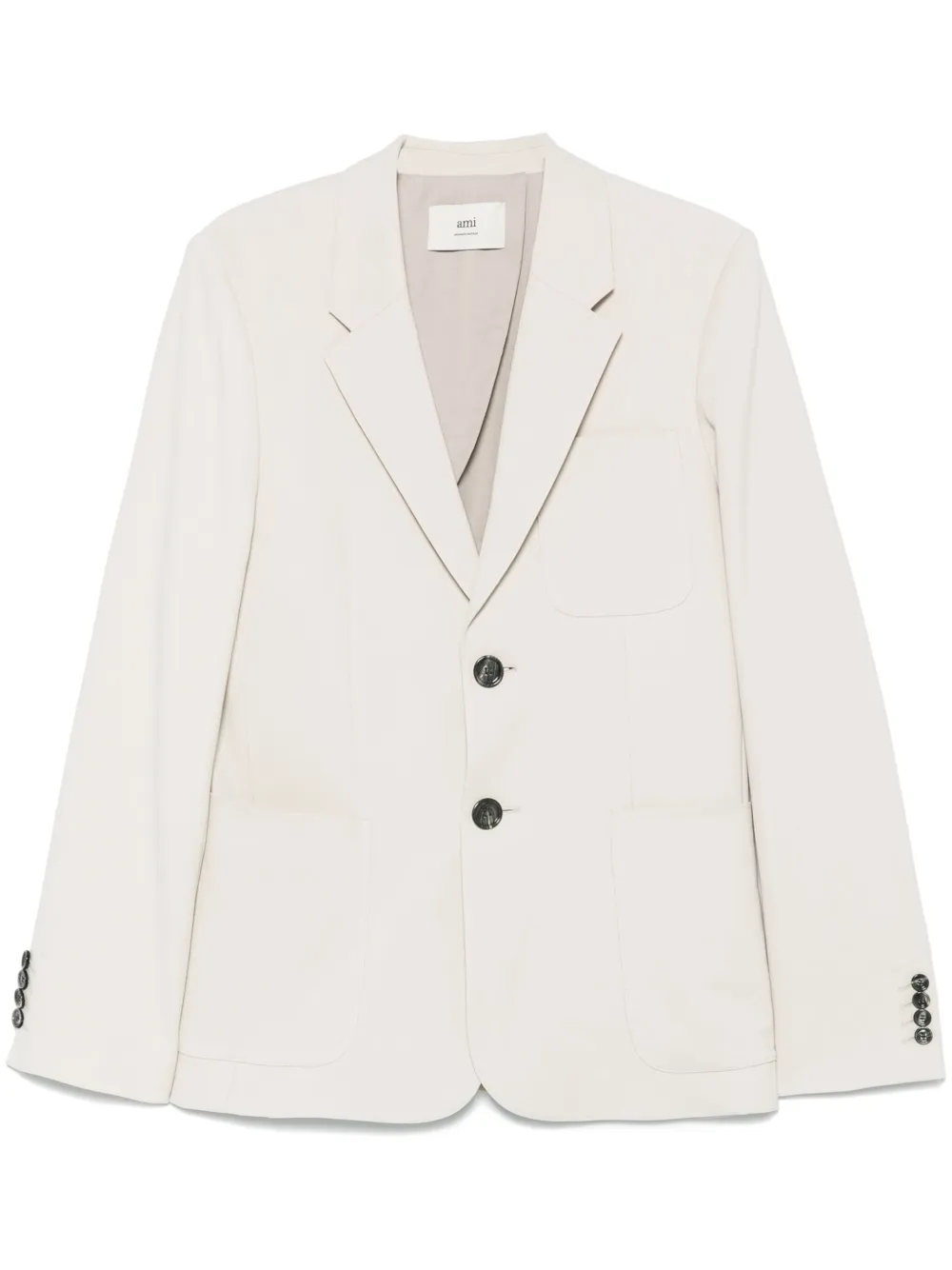 AMI Paris Blazer met enkele rij knopen Beige