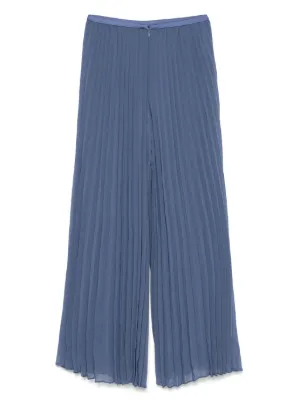 パンツ EMPORIO ARMANI Woman Pants Blue EW001145AF10206 UB115 Emporio Armani Womens Pants Navy Solid Cropped Silk Trousers