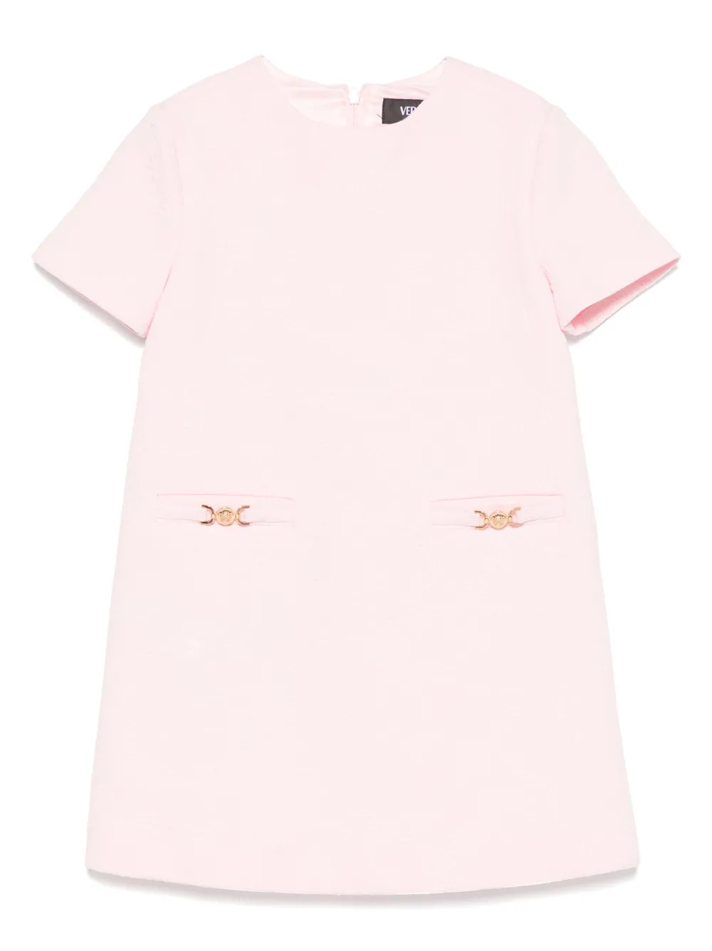 Versace Kids embossed-floral motif dress | Pink | Image 1