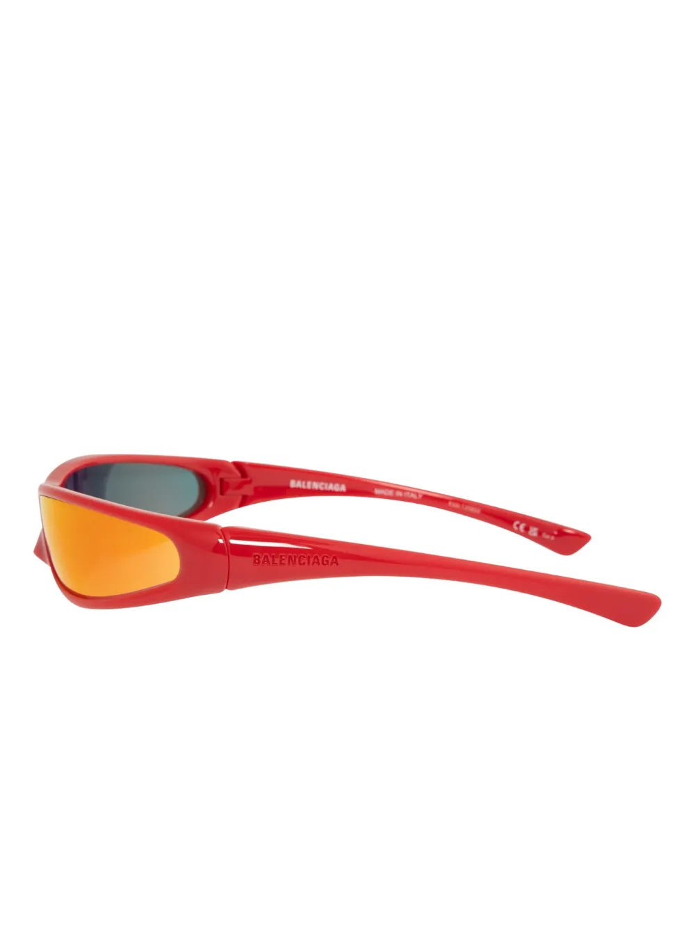Balenciaga Eyewear Blade zonnebril met rechthoekig montuur Rood
