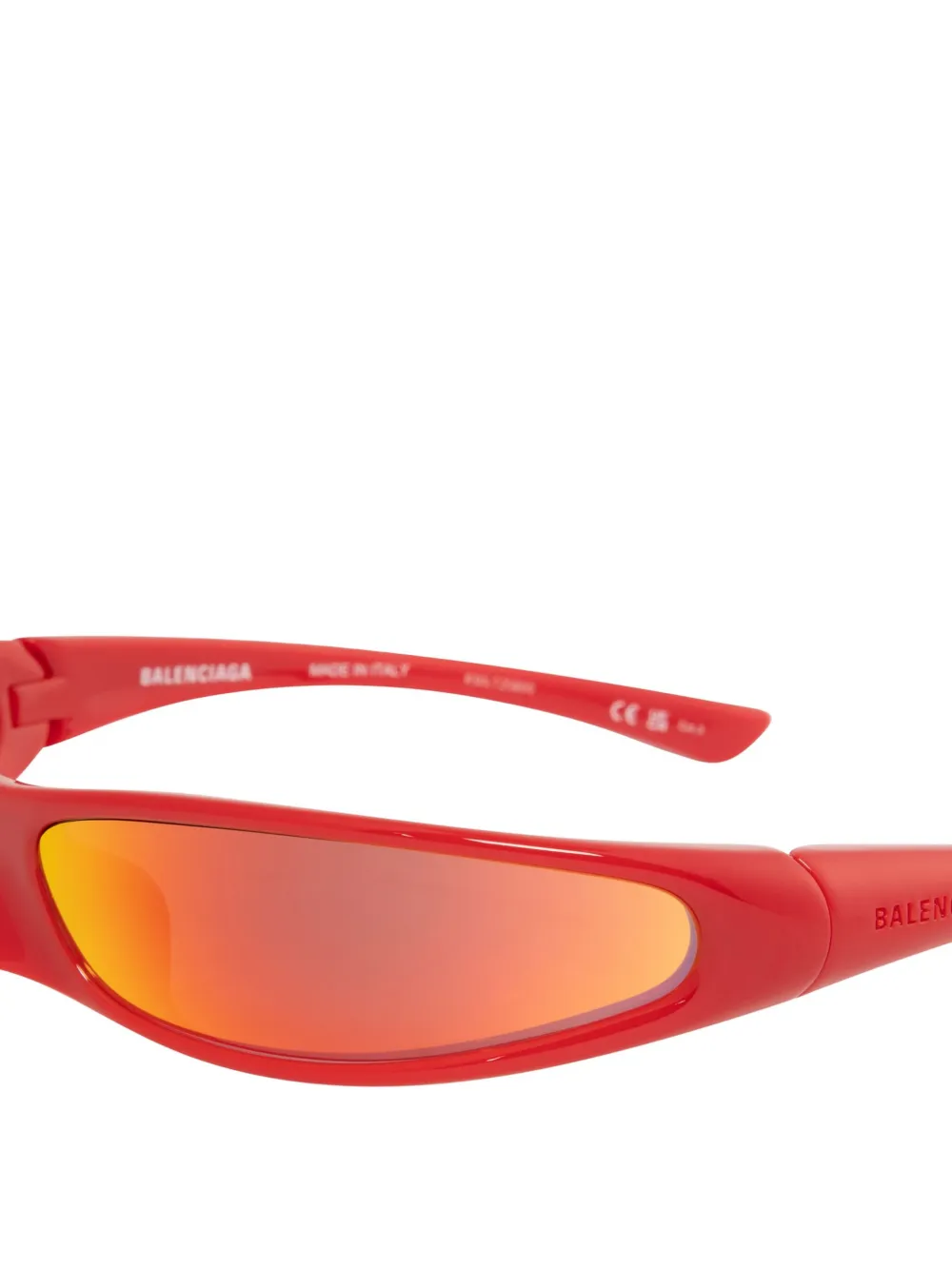 Balenciaga Eyewear Blade zonnebril met rechthoekig montuur Rood