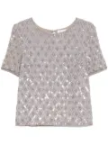 P.A.R.O.S.H. sequined T-shirt - Neutrals