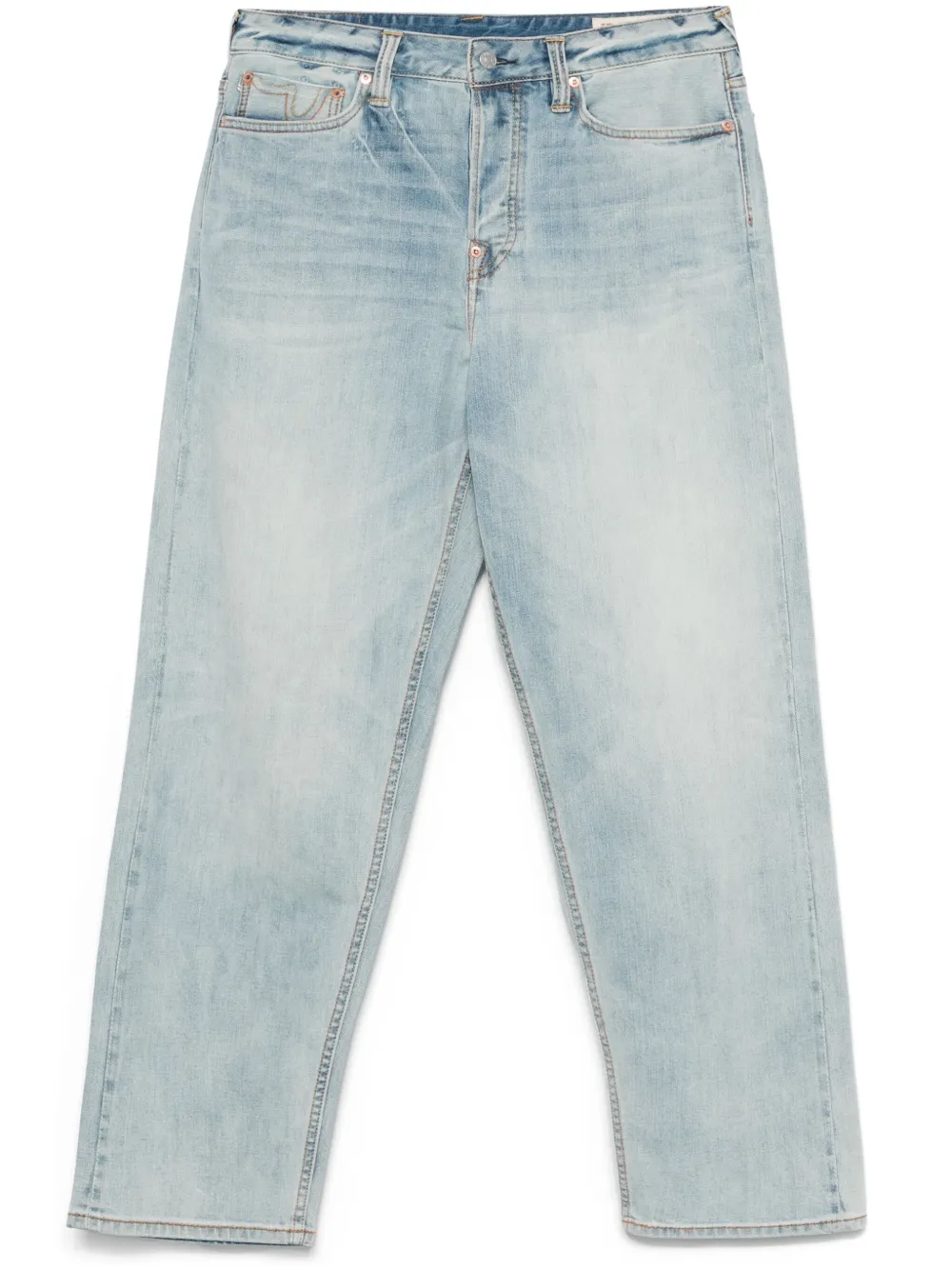 seven-pocket washed jeans