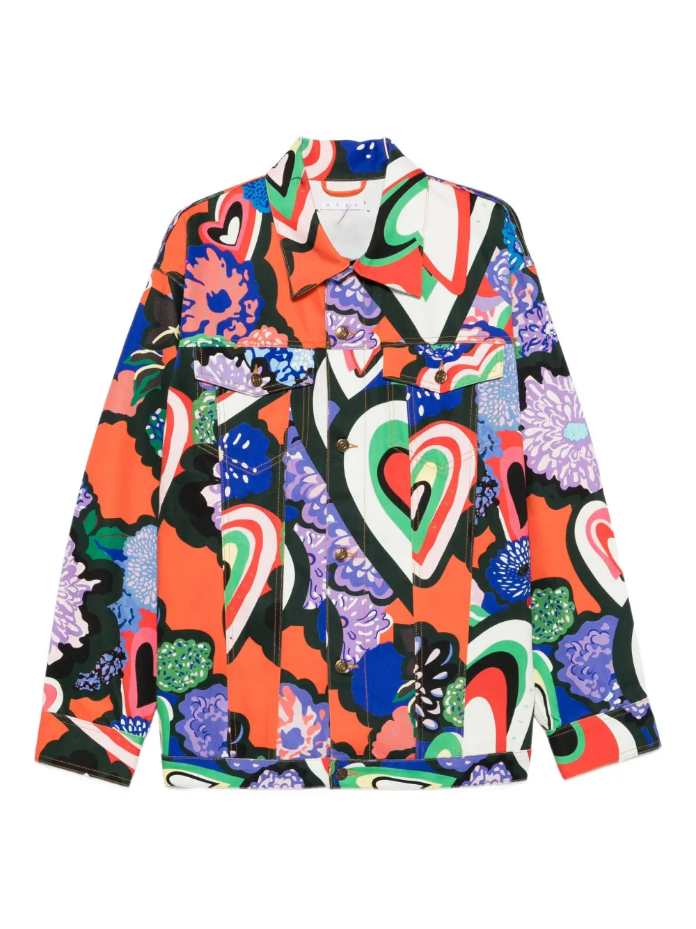 Area Graphic-print Denim Jacket In Multi