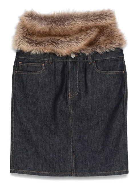 Coperni faux-fur hybrid midi skirt