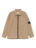 C.P. Company Kids logo-patch shirt jacket - Neutrals