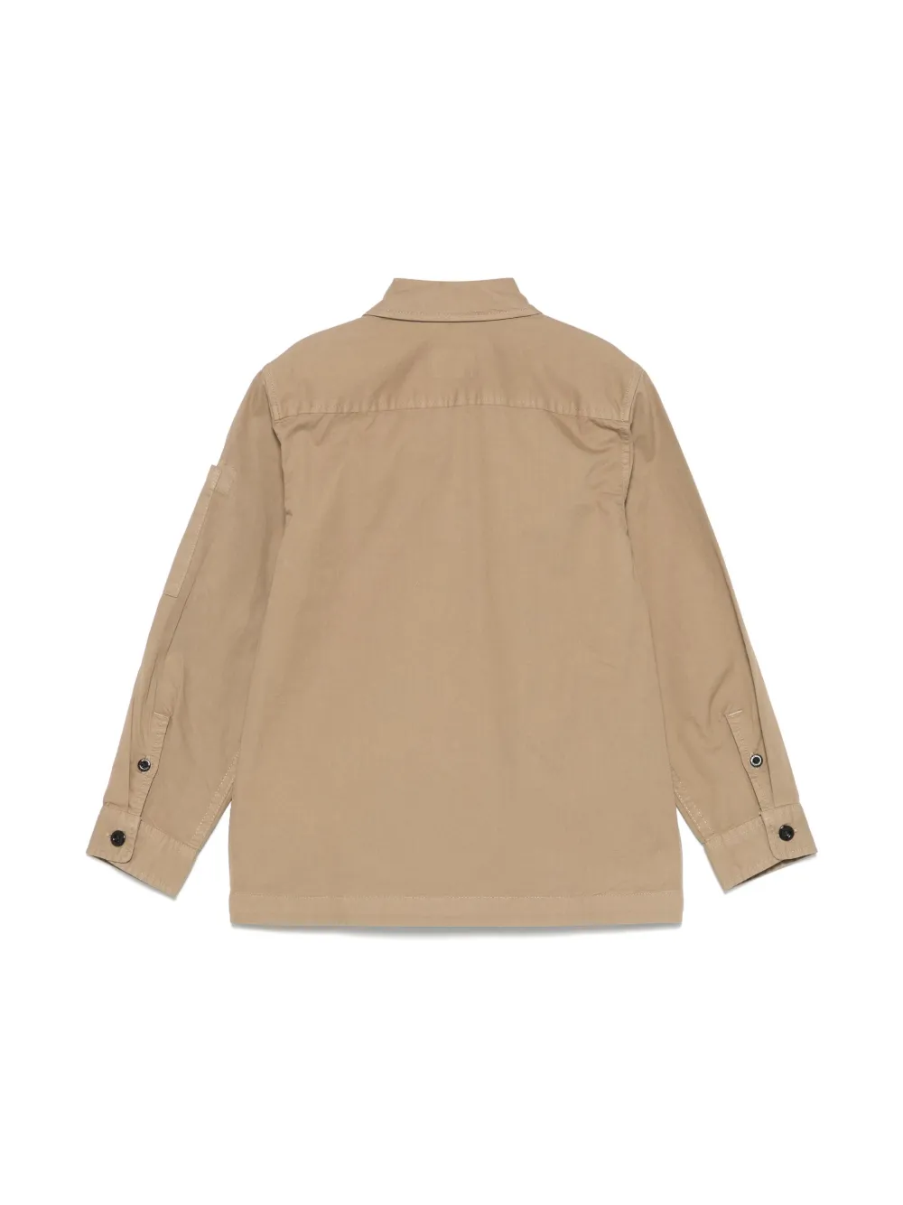 C.P. Company Kids logo-patch shirt jacket - Beige