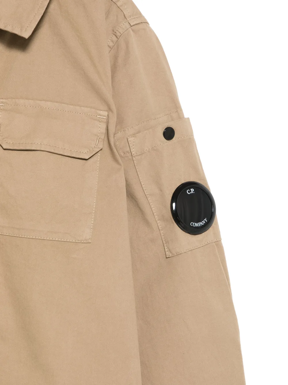 C.P. Company Kids Shirtjack met logopatch Beige