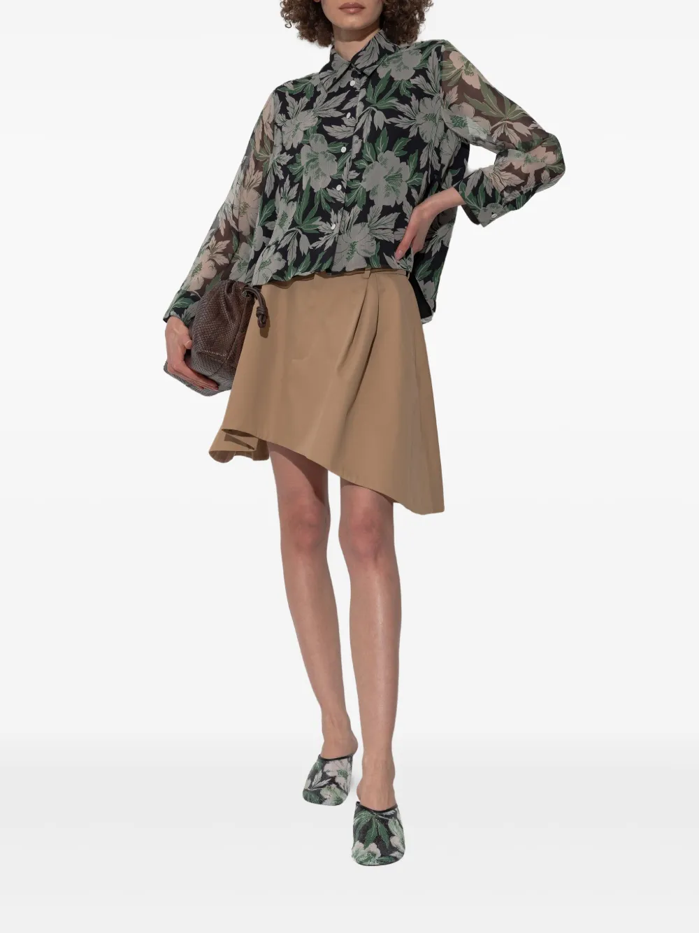 LOEWE Mini-rok met logopatch - Bruin