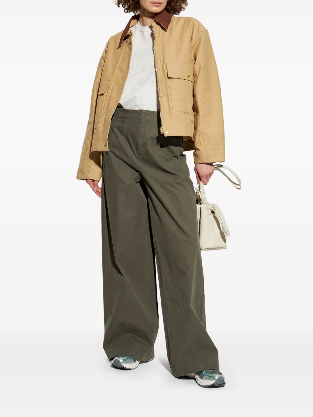 Rag & bone Broek met wijde pijpen - Groen
