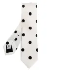 Moschino polka-dot silk tie - White