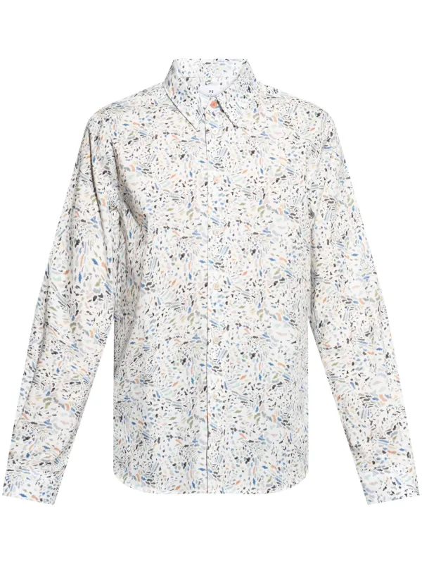 PS Paul Smith abstract-print Shirt | White | FARFETCH AZ