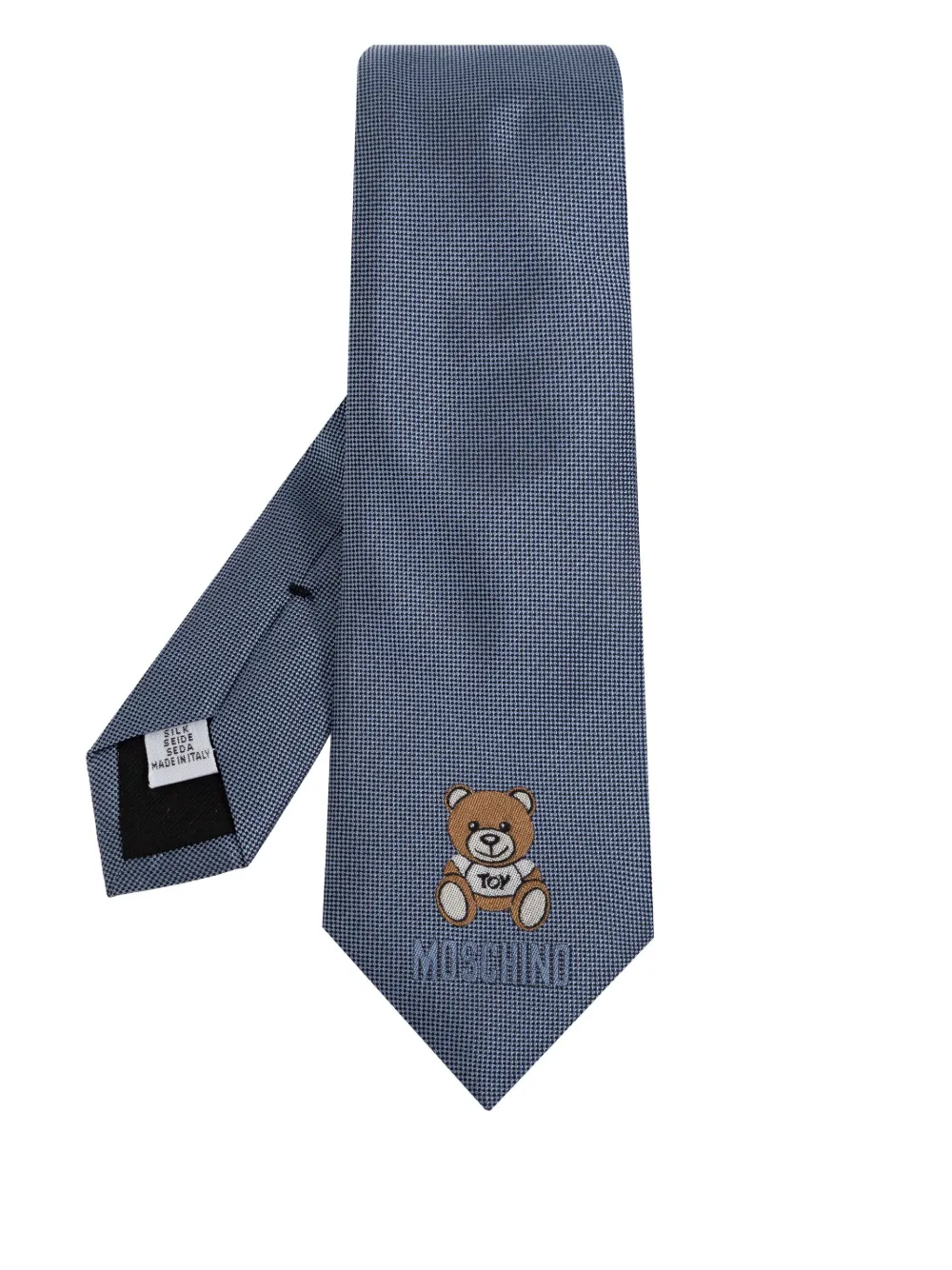 Moschino Bear エンブロイダリーネクタイ - ブルー Moschino Bear エンブロイダリーネクタイ - ブルー