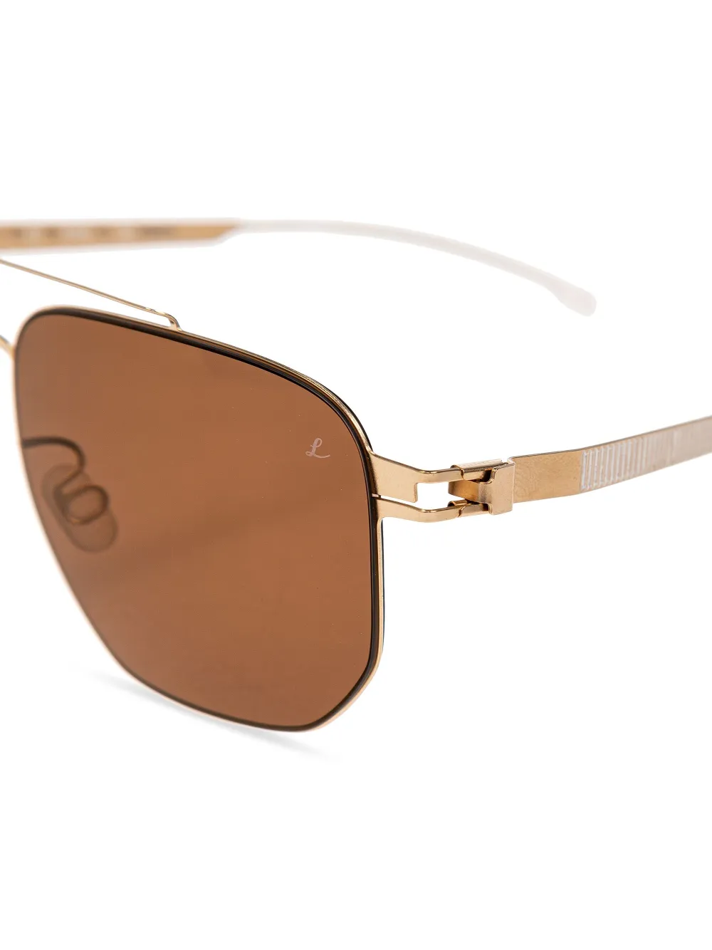 Mykita X Leica zonnebril met geometrisch montuur - Goud
