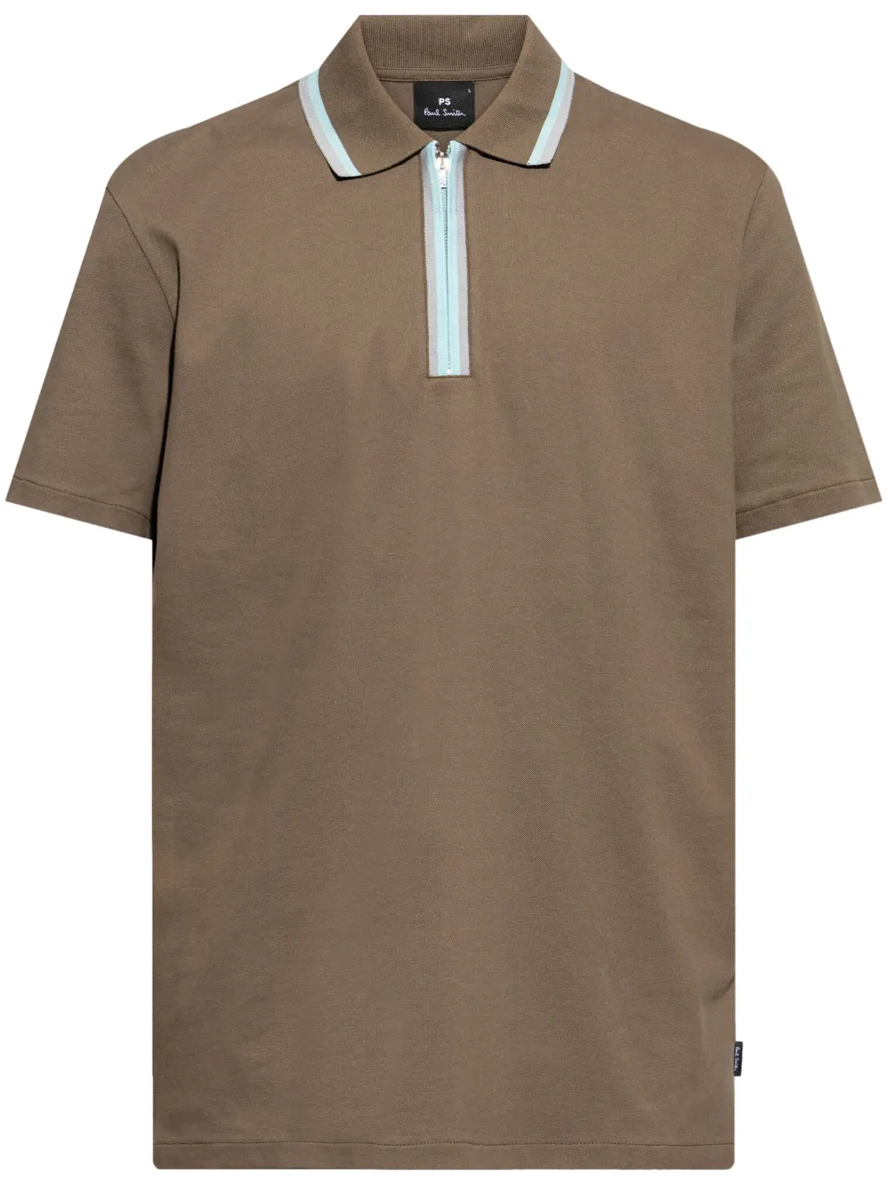 PS Paul Smith contrasting-trim polo shirt | Brown | Image 1