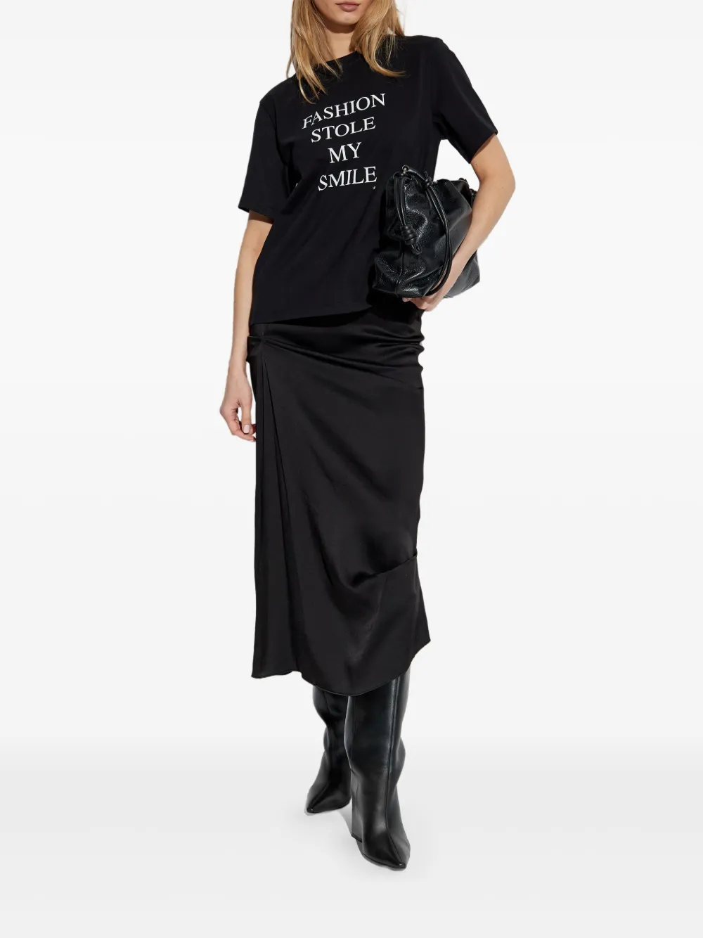 Victoria Beckham draped skirt - Zwart