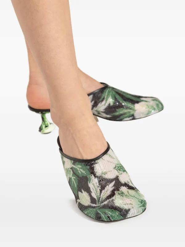 LOEWE 45mm floral-print Mules | Black | FARFETCH