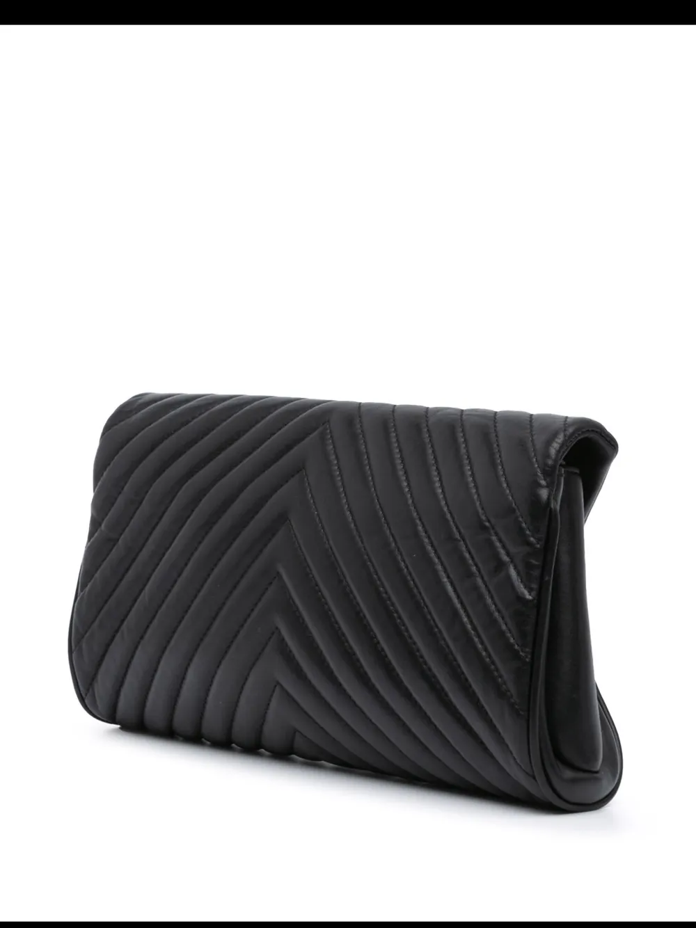 CHANEL Pre-Owned 2017-2018 Chevron Lambskin Fold Up Again clutch - Zwart