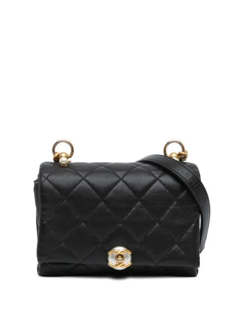 CHANEL Pre-Owned 2019 Quilted Calfskin Pearl CC Accordion Flap crossbody bag