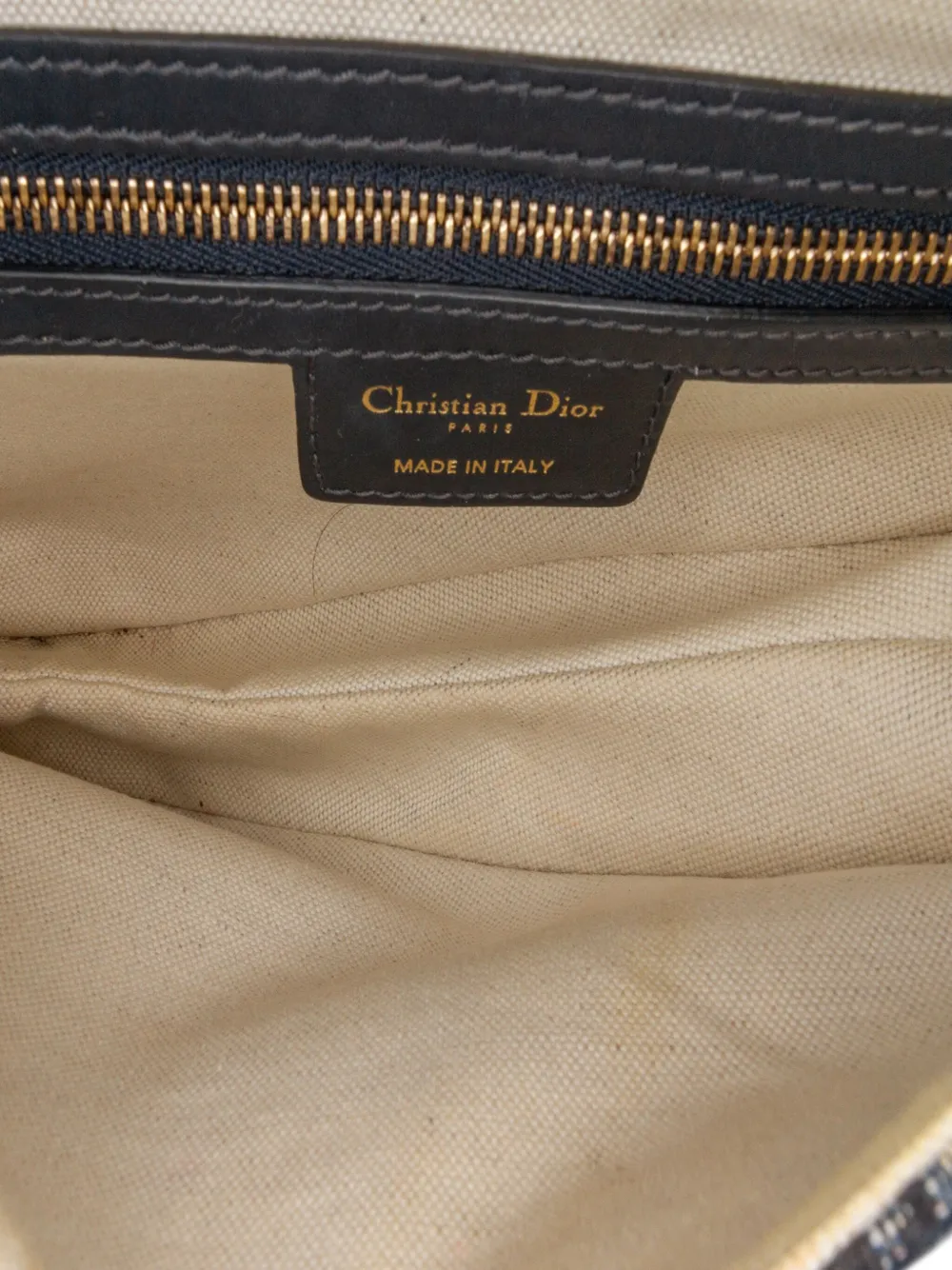 Pre-owned Dior 2018 Mini Oblique Canvas Saddle Bag Satchel In Blue