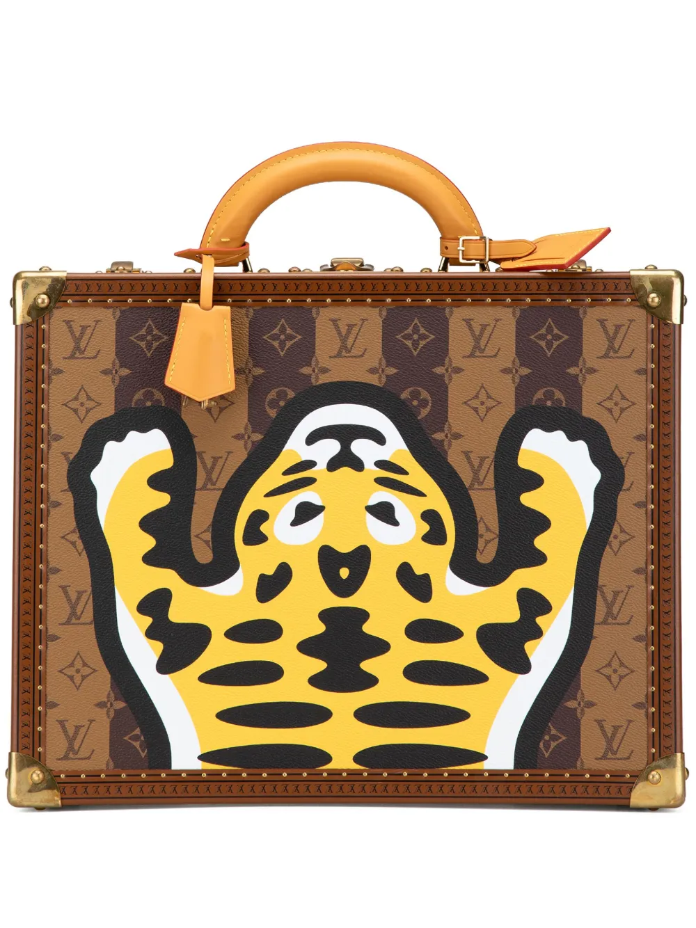 Pre-owned Louis Vuitton 2000-2024 Monogram Nigo Cotteville 40 Travel Bag In Brown