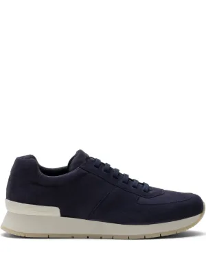 Prada Prax 2.0 Re-Nylon suede-panelled Sneakers | Blue | FARFETCH