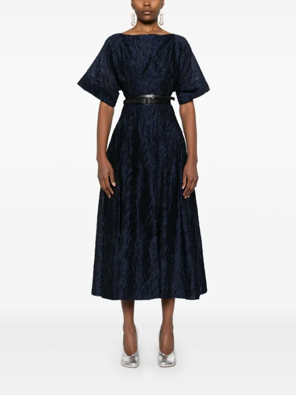 simkhai rosalie jacquard midi dress Jonathan Simkhai Rosalie Jacquard Midi Dress in Black