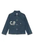 C.P. Company Kids logo-print denim jacket - Blue