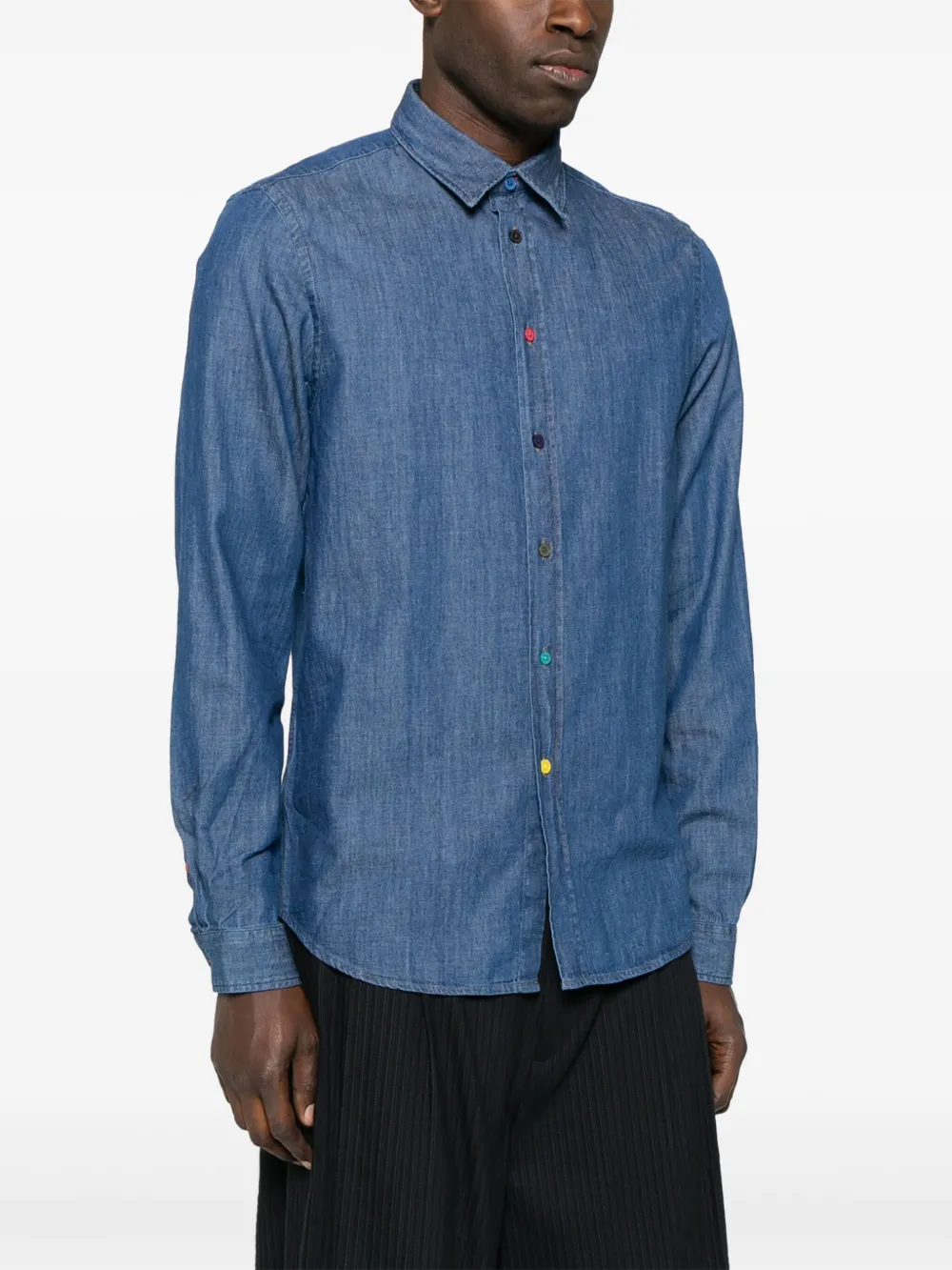 PS Paul Smith Overhemd van biologisch katoen Blauw