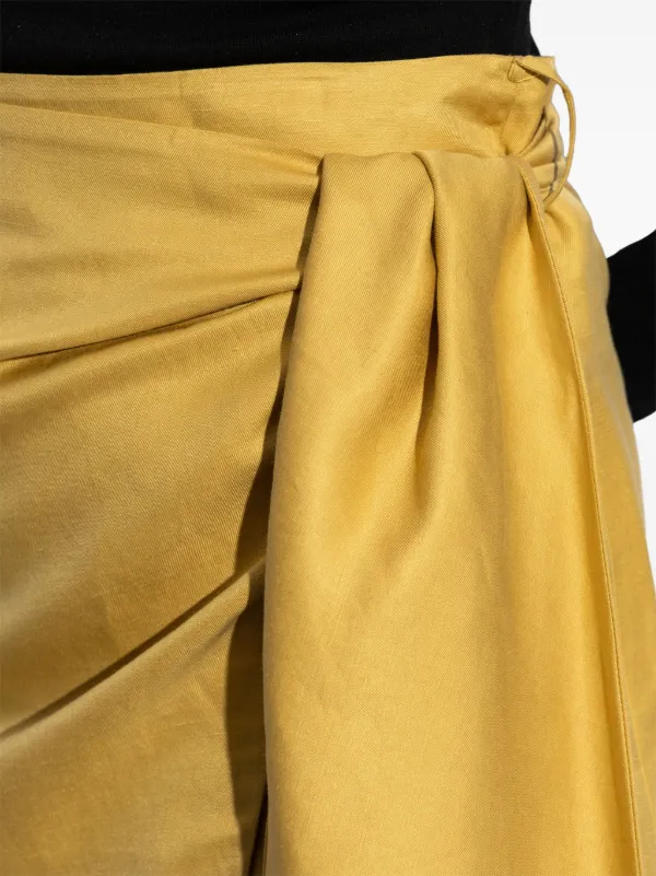 【送料&関税込】Draped High-waisted Skirt Max Mara Max Mara Draped Midi Skirt | Yellow | FARFETCH
