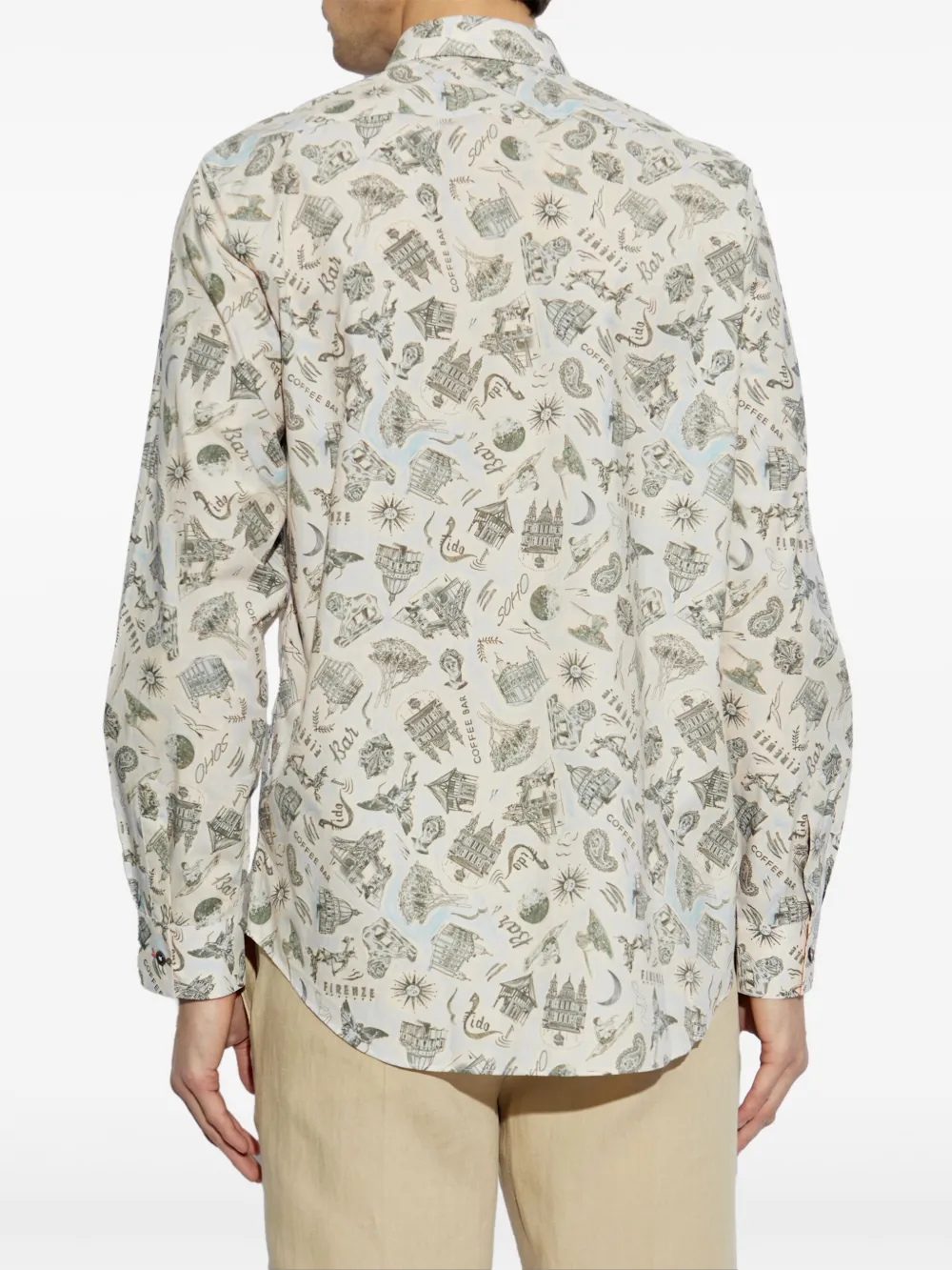 Paul Smith Katoenen overhemd met print Beige