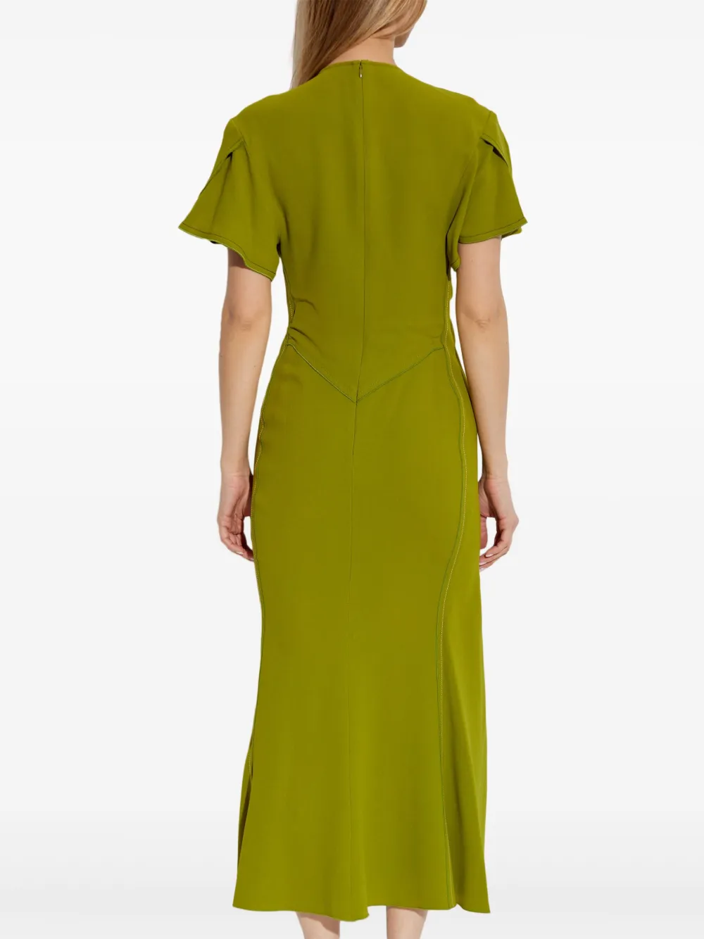 Victoria Beckham Jurk met V-hals Groen