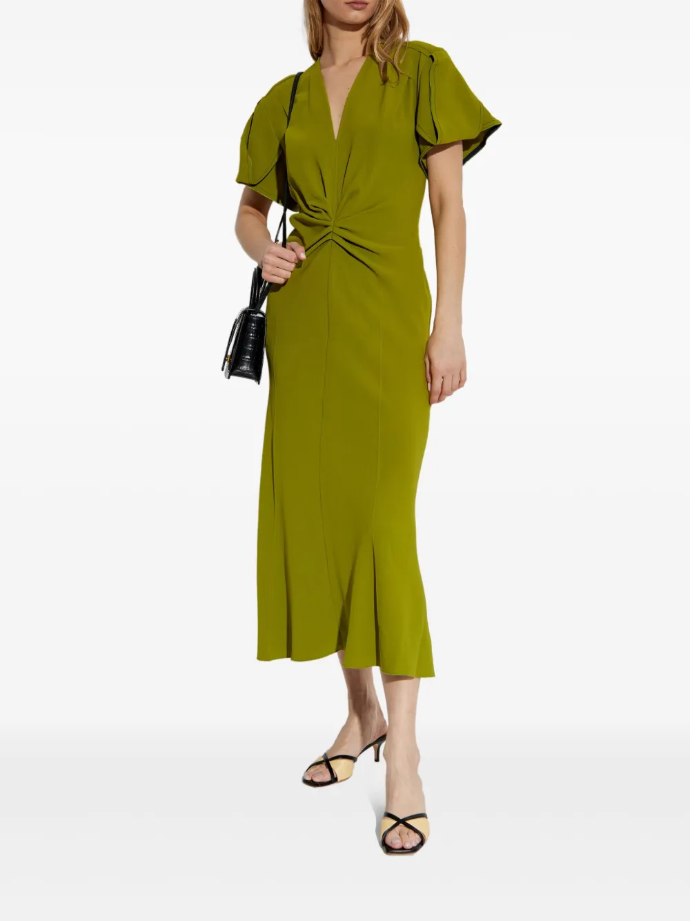 Victoria Beckham v-neck dress - Groen