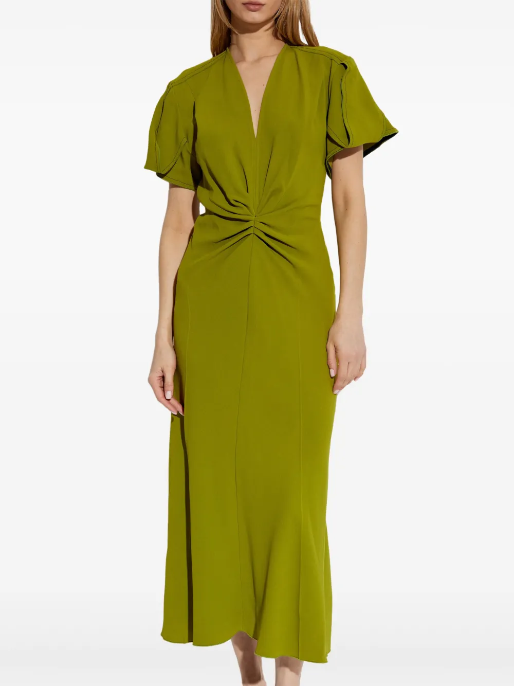 Victoria Beckham Jurk met V-hals Groen