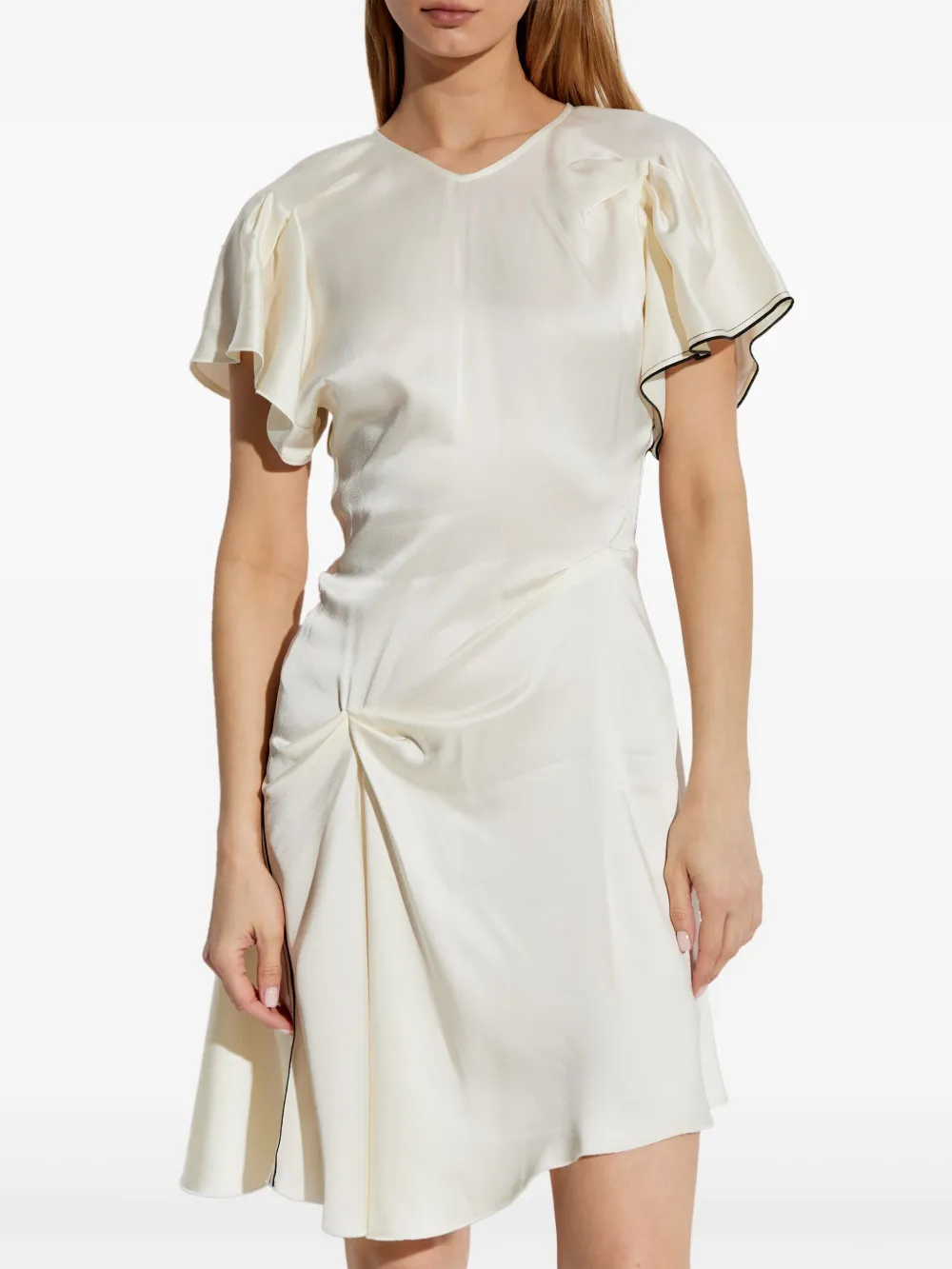 Shop Victoria Beckham Draped Dress In White