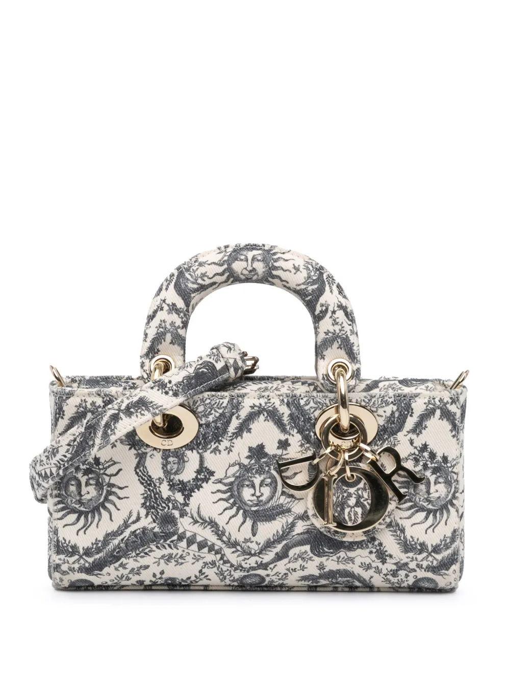 Christian Dior Pre-Owned 2024 スモール デニム トワルドジュイ ソレイル レディ D ジョイ サッチェルバッグ Christian Dior Pre-Owned 2024 スモール デニム トワルドジュイ ソレイル レディ D ジョイ サッチェルバッグ