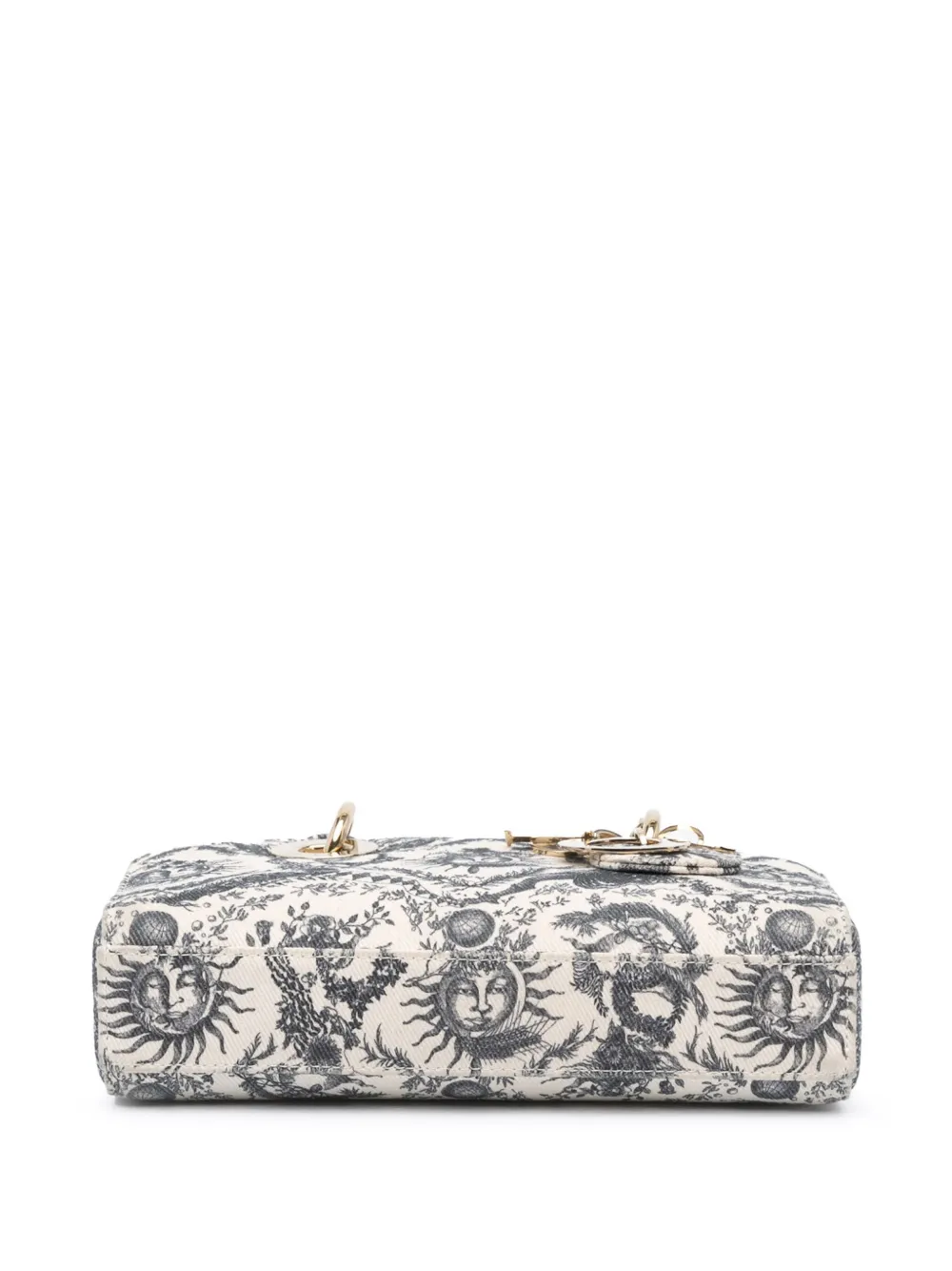 Pre-owned Dior 2024 Small Denim Toile De Jouy Soleil Lady D Joy Satchel In White