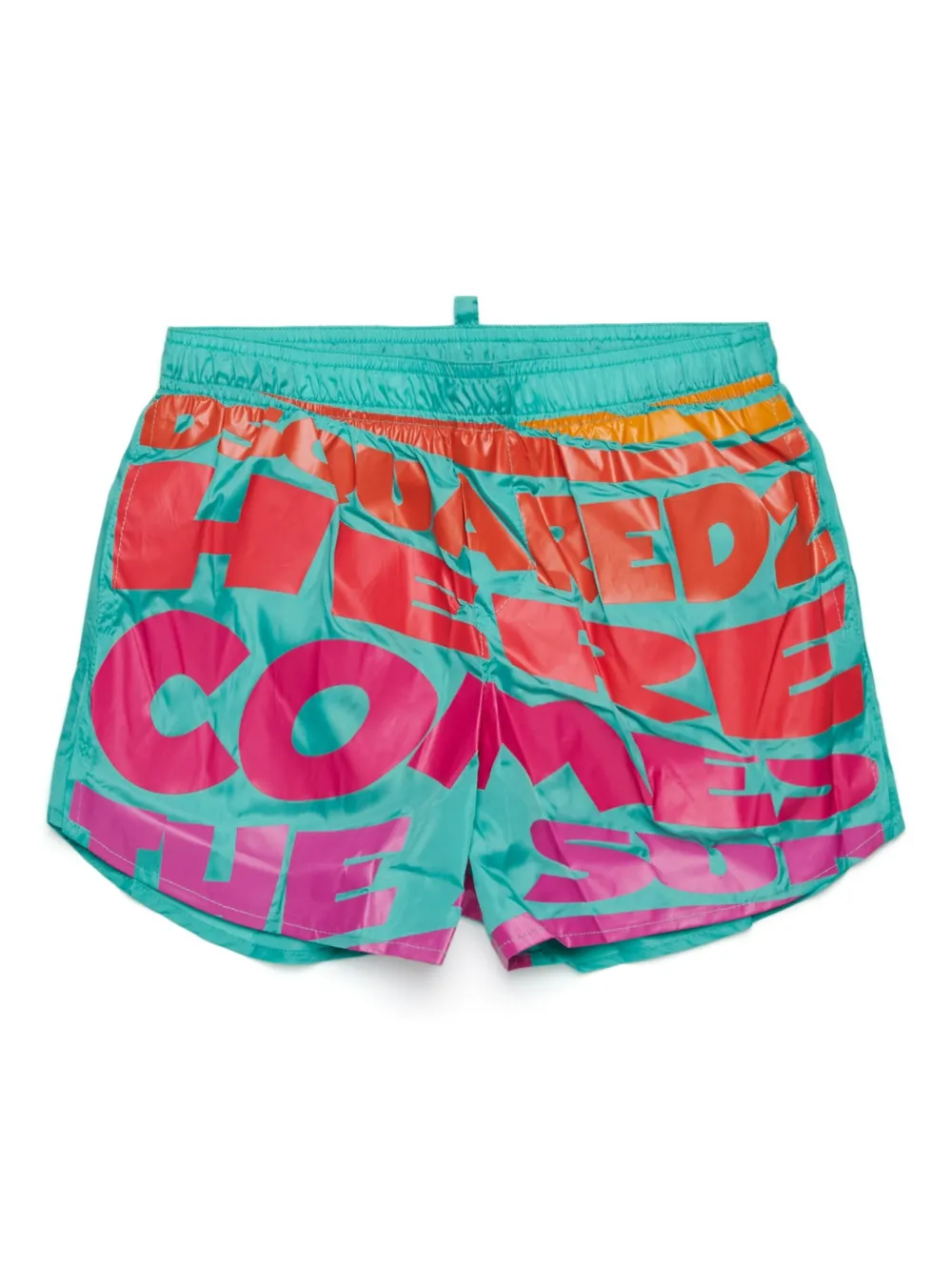 DSQUARED2 KIDS slogan-print swim shorts Groen